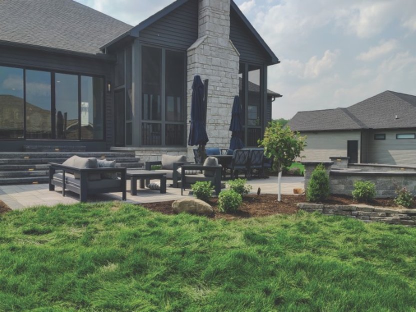 Natural stone stairway and retaining wall in Northeast Ohio
