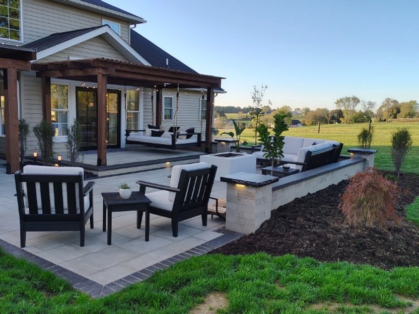 Timber frame structure with stone base in Northeast Ohio