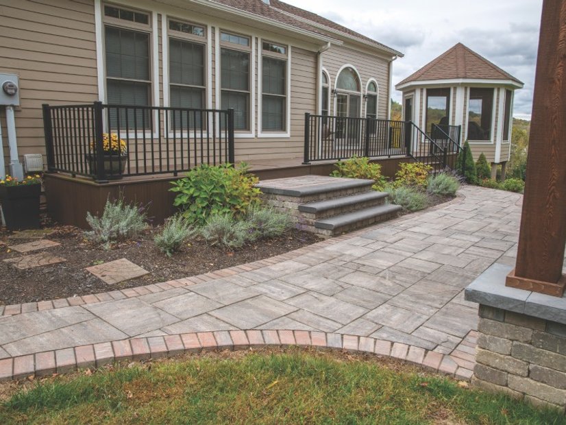 terraced retaining wall near Akron Ohio