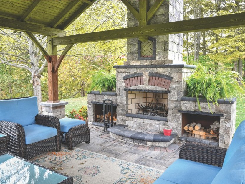 Natural stone steps and landscape design in Canton Ohio