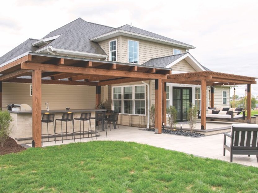 Pavilion with stone fireplace in Northeast Ohio
