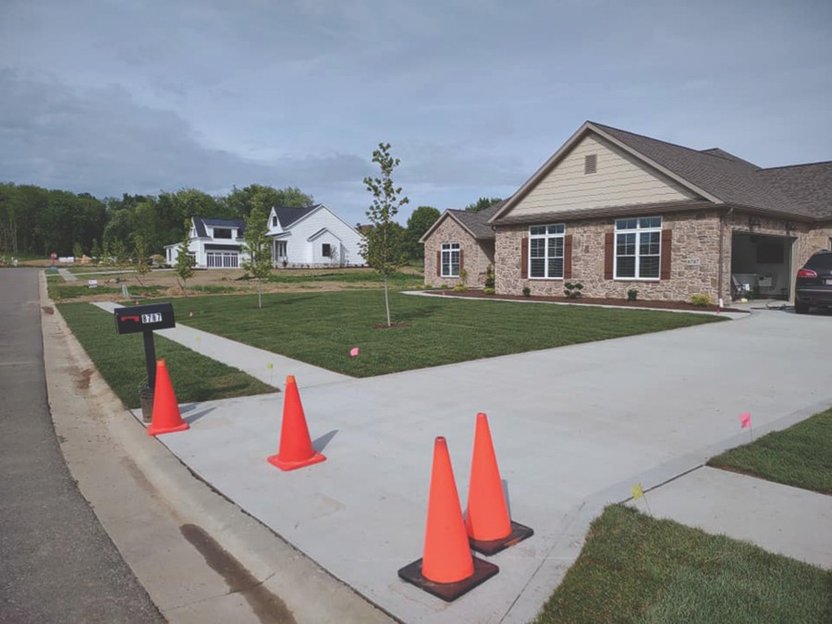 Custom fire pit patio with seating area in Medina Ohio