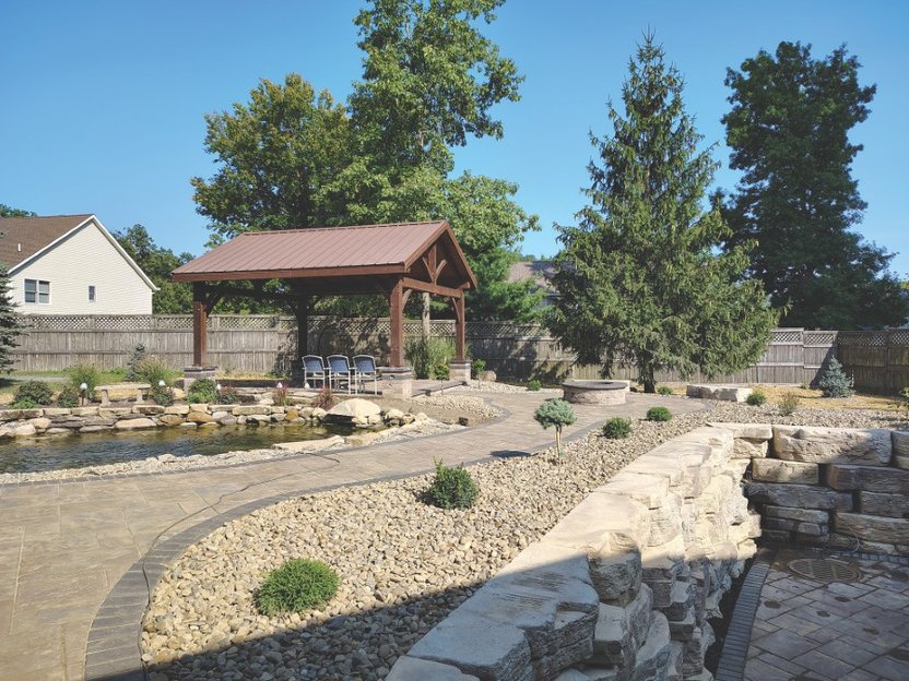 Concrete patio and walkway installation in Canton Ohio