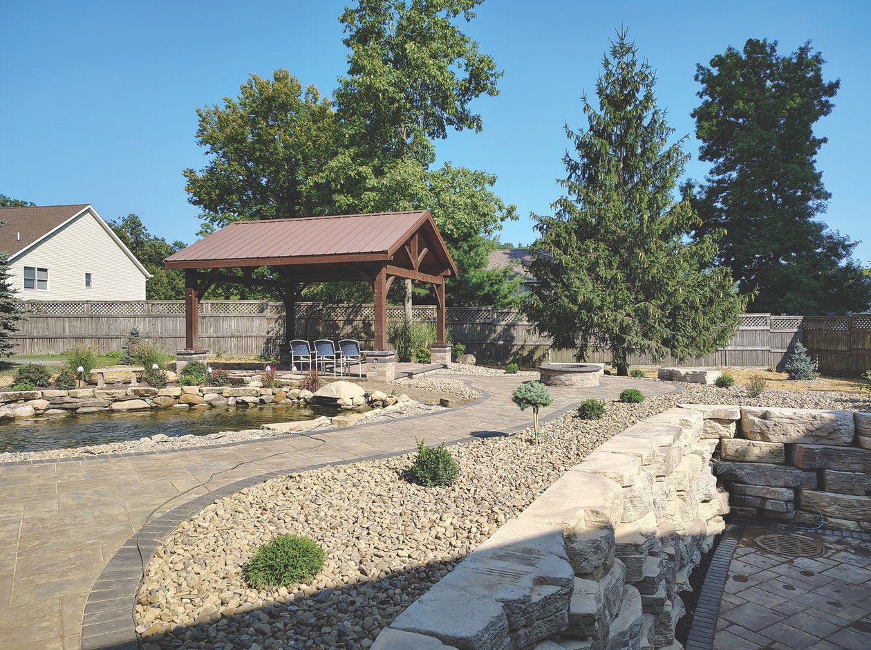 hardscape patio installation by Mersa Landscape and Design in Northeast Ohio