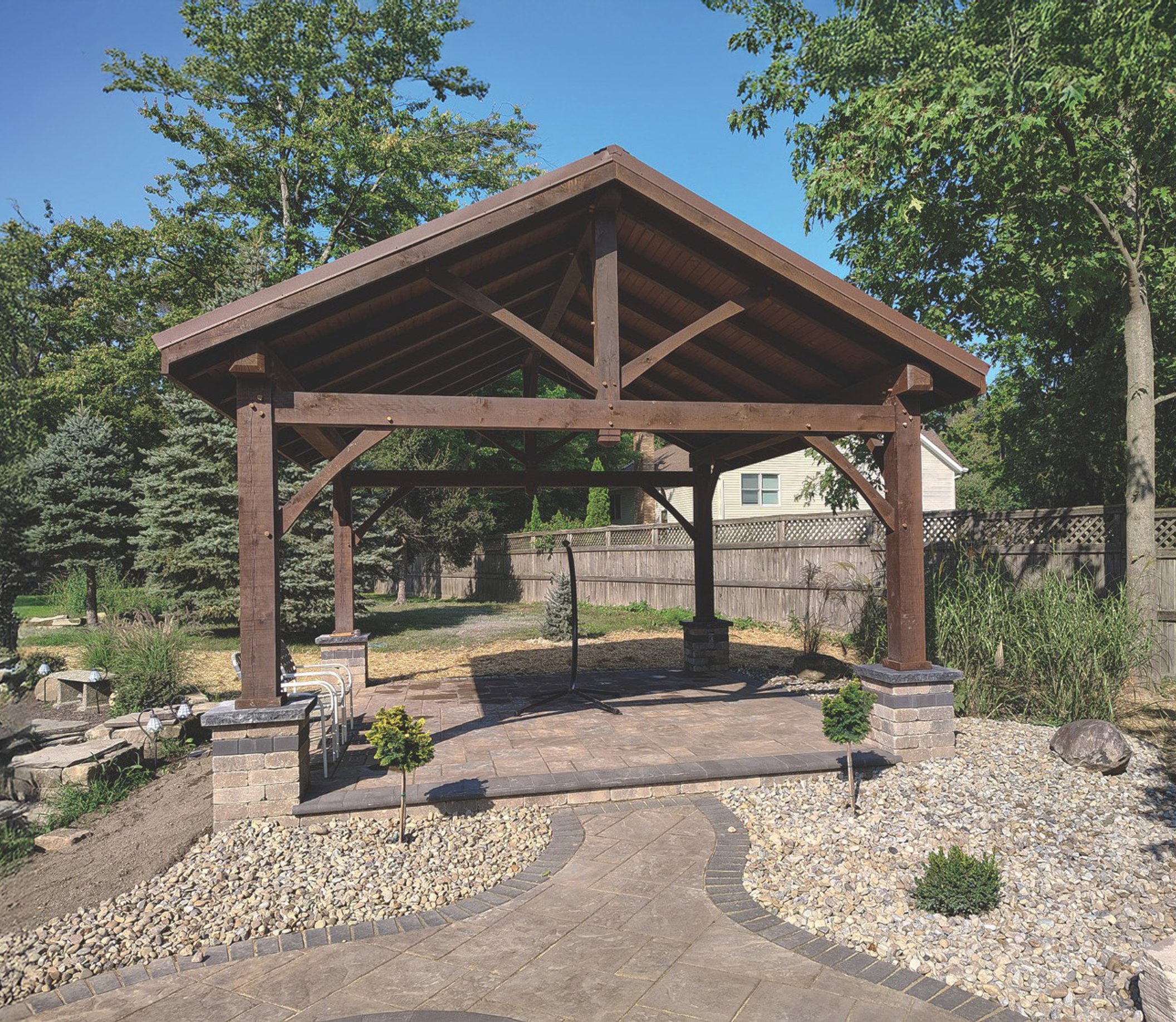 custom timber frame pavilion in Northeast Ohio